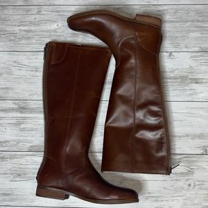 FRYE & CO Cognac Jolie Back Zip Boots 9M NWT